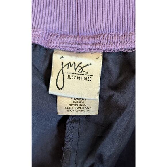 JMS Just My Size Capri Pants Women's 18-20 Hanes Navy Polyester Elastic Waist - Picture 3 of 9